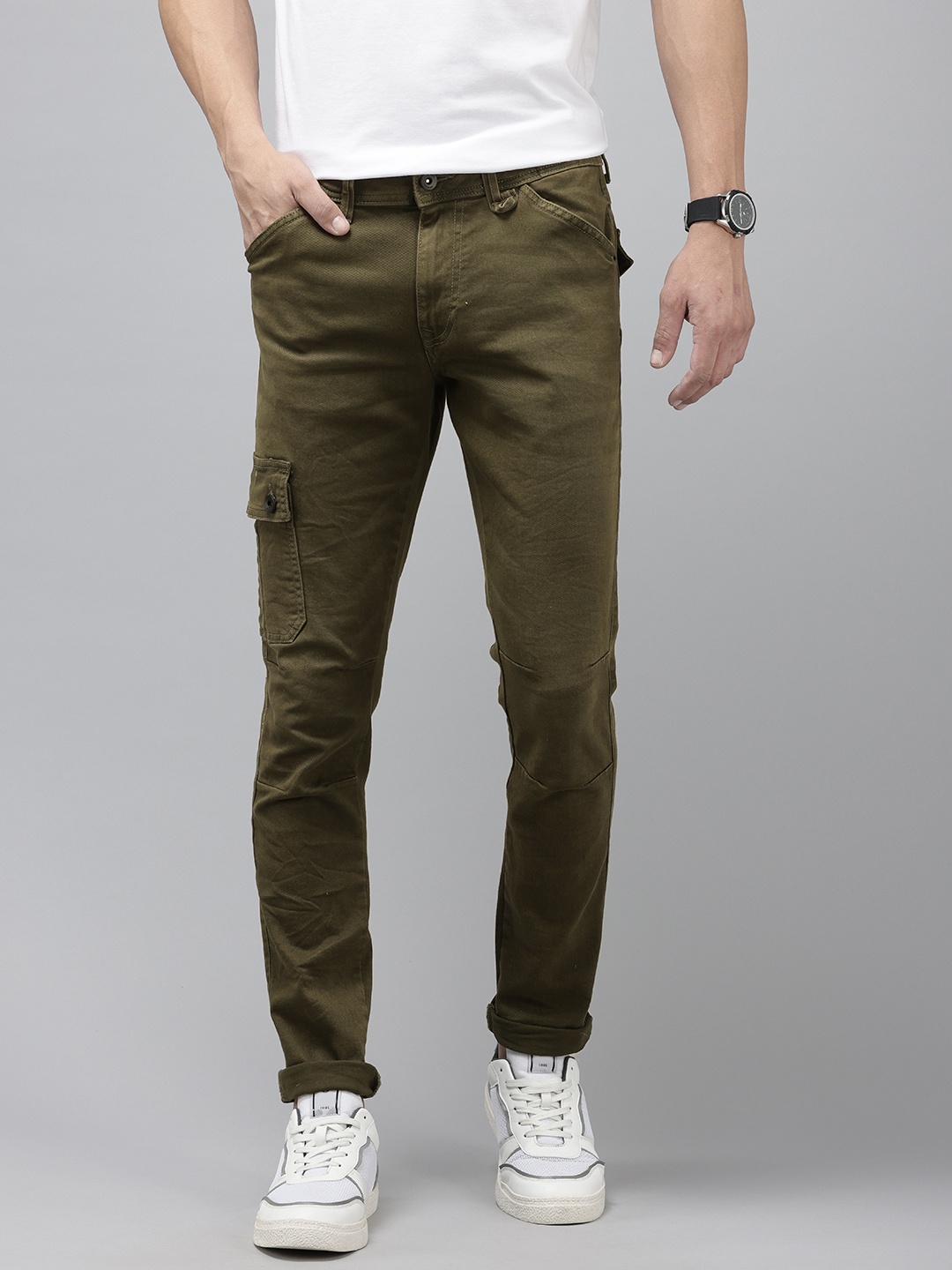 

SPYKAR Men Regular Fit Stretchable Jeans, Green