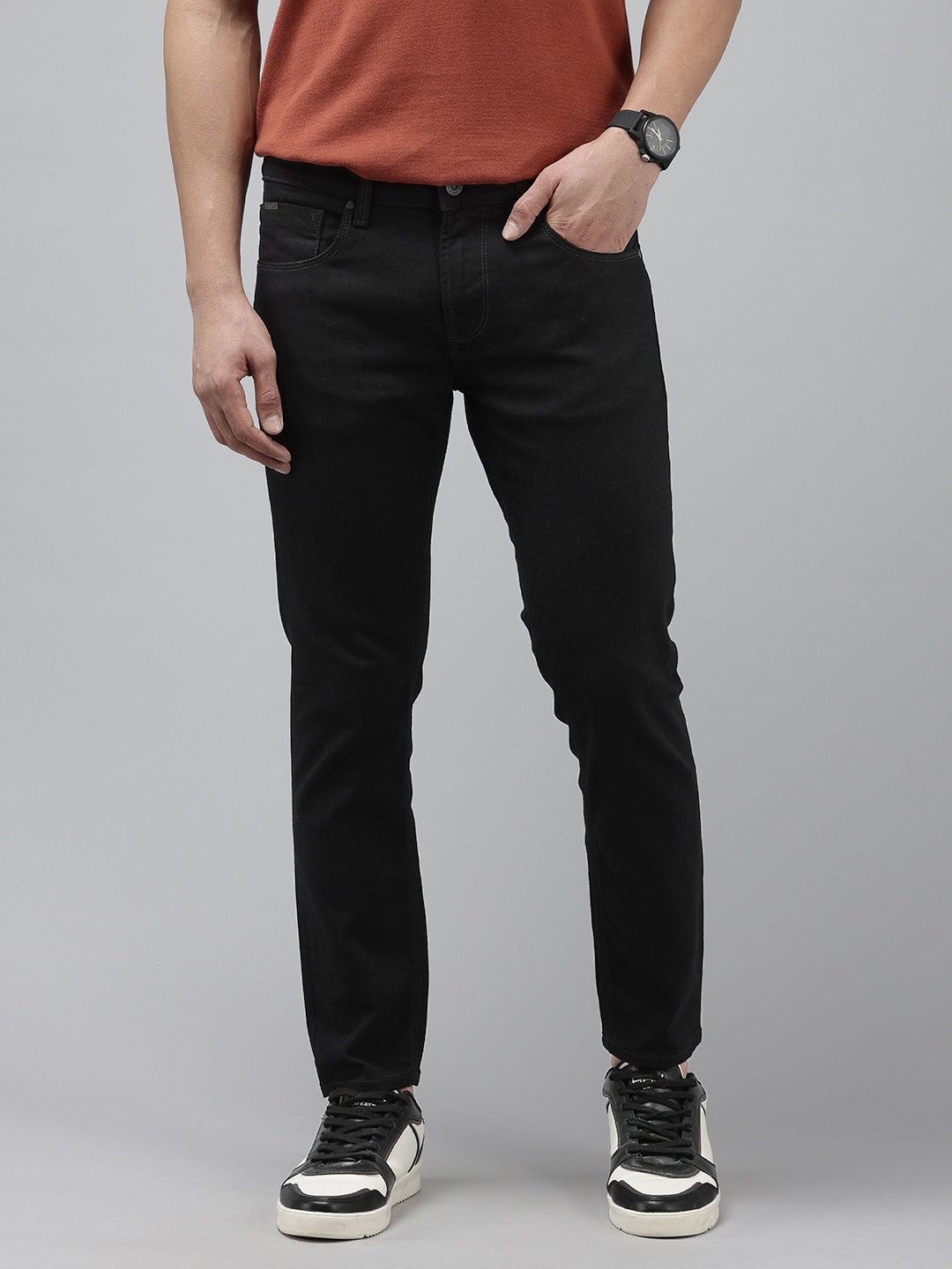 

SPYKAR Men Kano Slim Fit Stretchable Jeans, Black