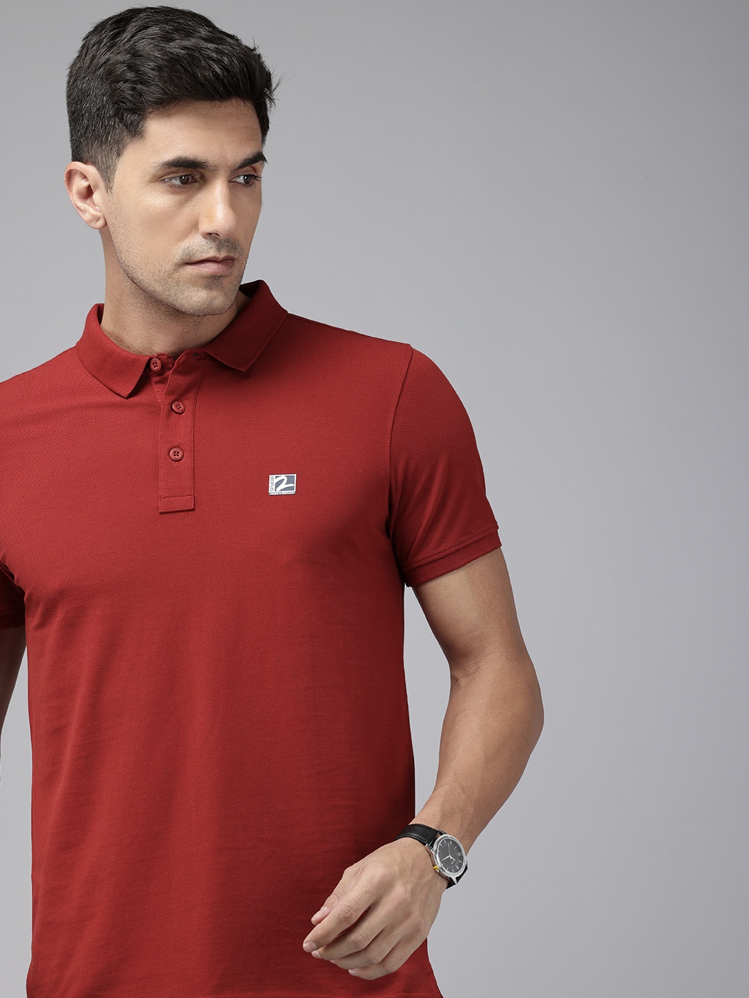

SPYKAR Polo Collar Slim Fit T-shirt, Maroon