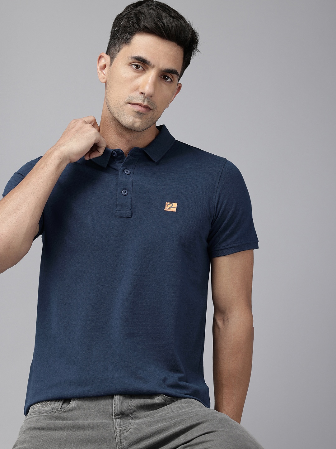 

SPYKAR Polo Collar Slim Fit T-shirt, Blue