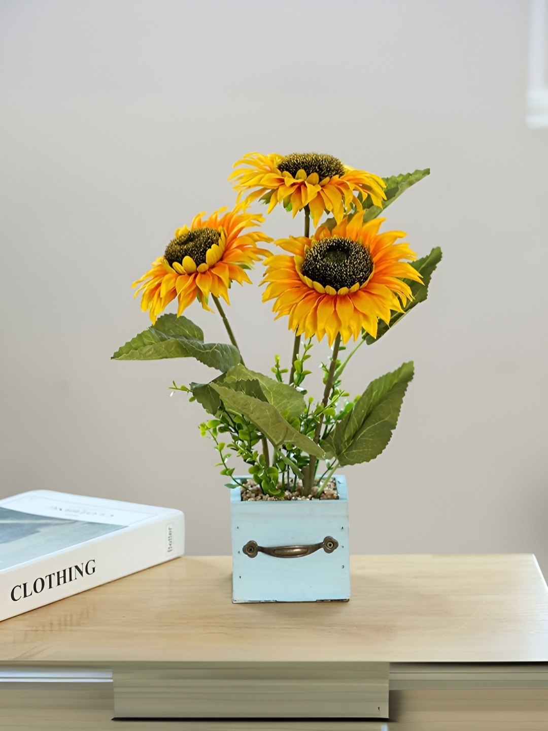 

UMAI Yellow Sunflower Artificial Flower With Pot