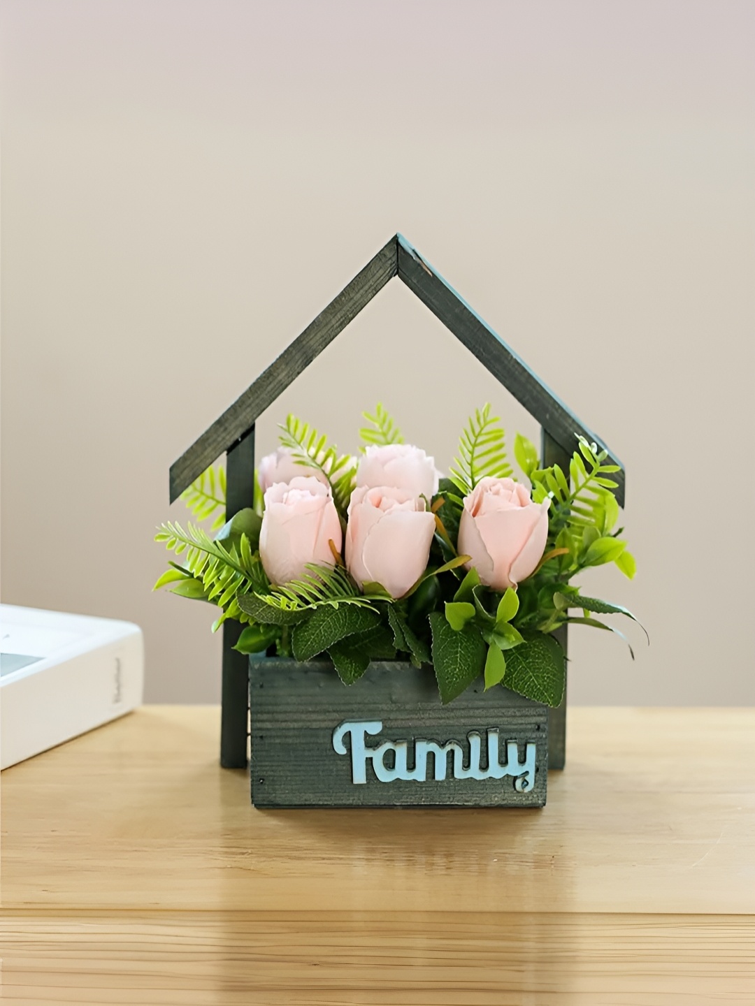 

UMAI Pink Rose Artificial Flower With Pot