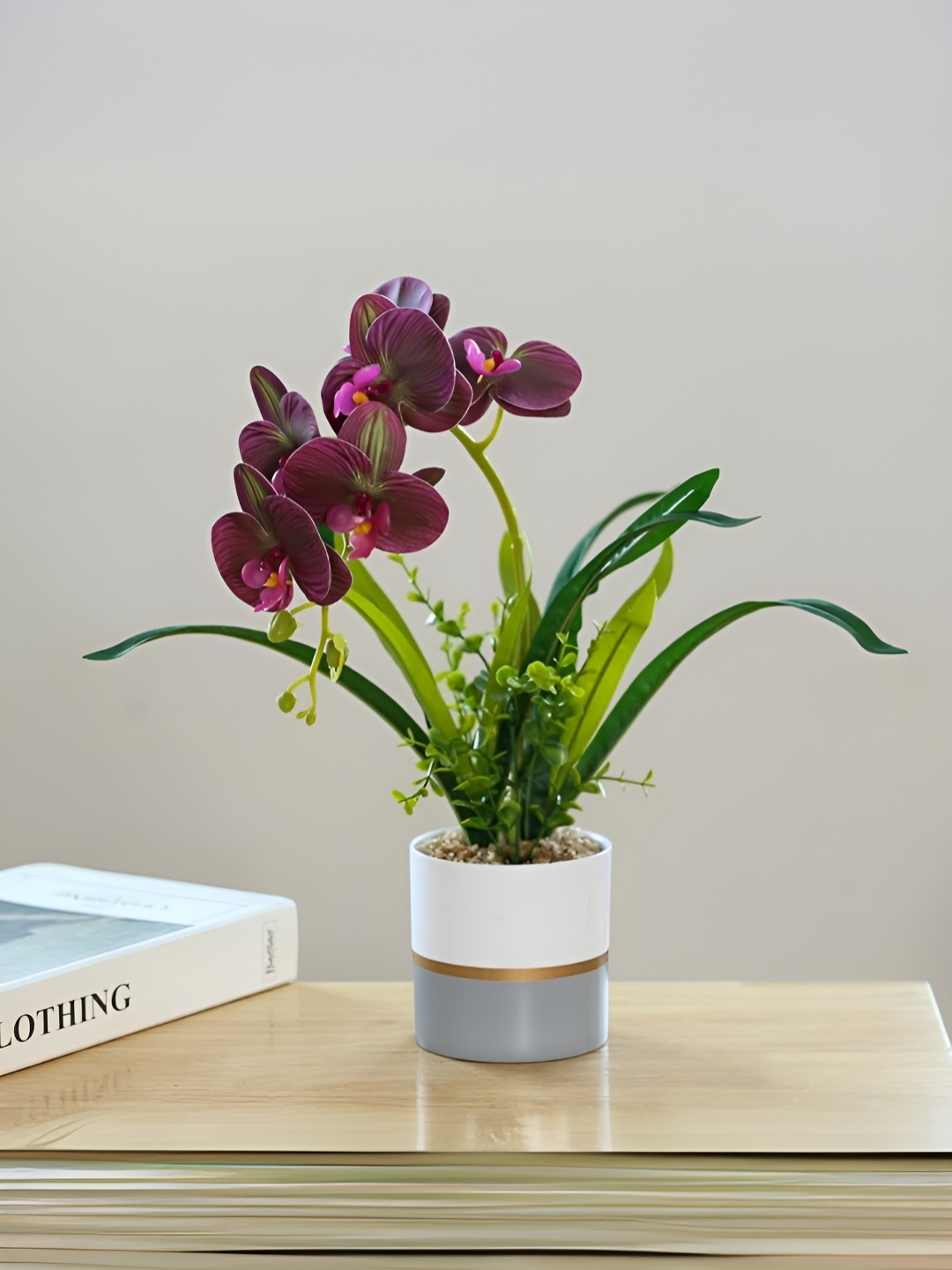 

UMAI Purple & Green Artificial Plant With Pot