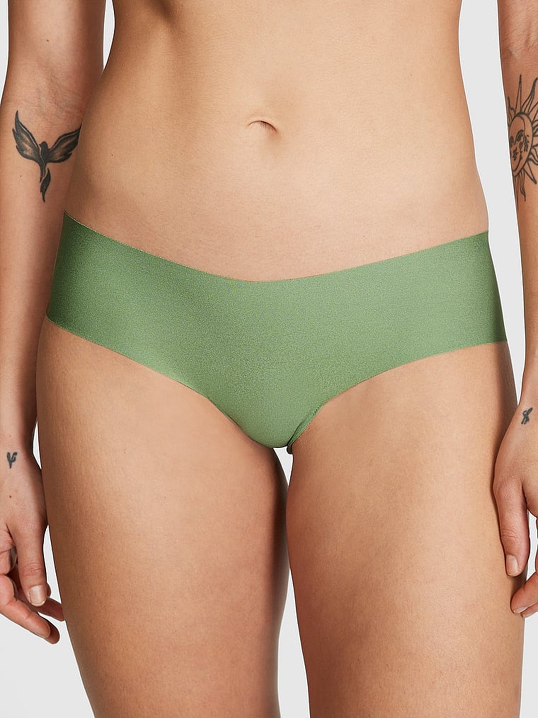 

Victoria's Secret PINK No-Show Cheeky Seamless Basic Briefs, Green