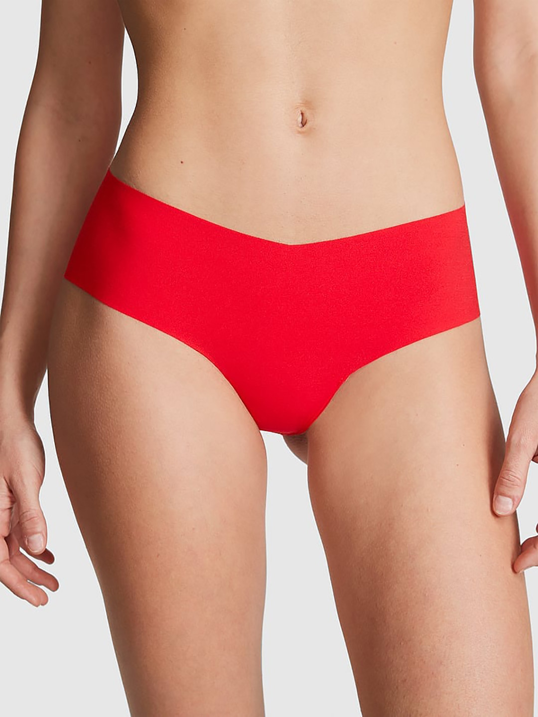 

Victoria's Secret PINK No-Show Low-Rise Seamless Cheeky Basic Briefs, Red
