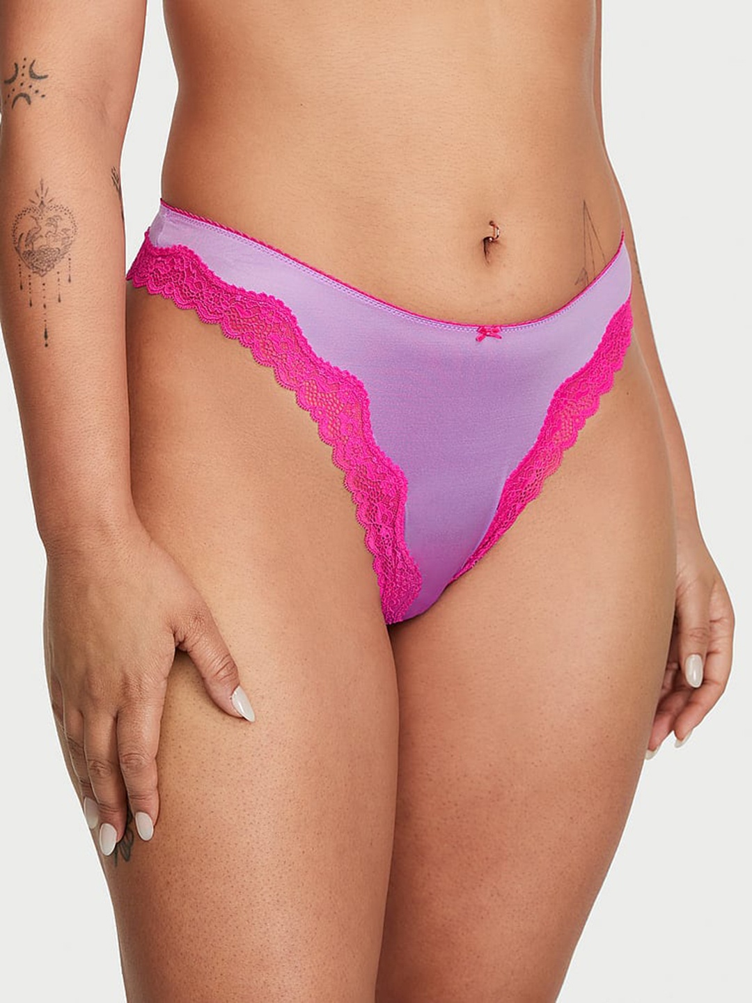 

Victoria's Secret Fun & Flirty High-Leg Scoop Thong Brief, Purple