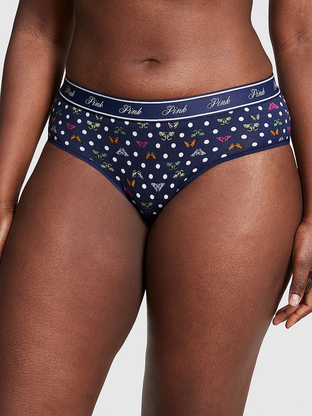 

Victoria's Secret PINK Brand Logo Printed Hiphugger Hipster Briefs, Blue