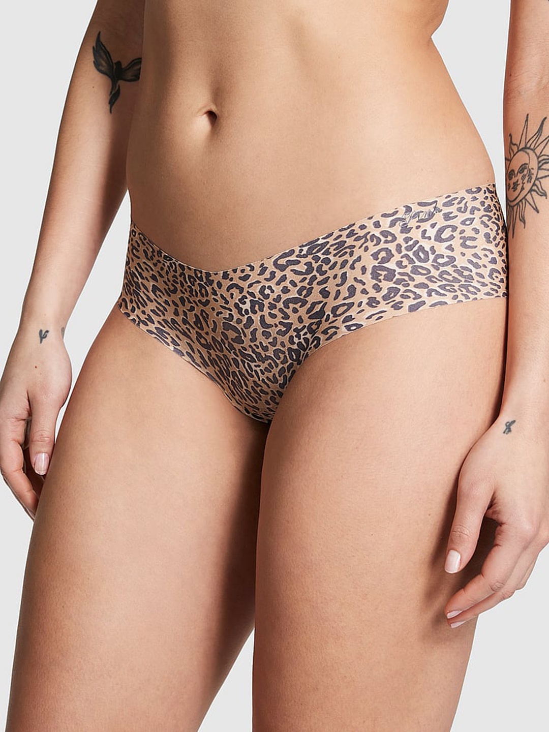 

Victoria's Secret PINK Animal Printed No-Show Cheeky Hipster Briefs, Beige