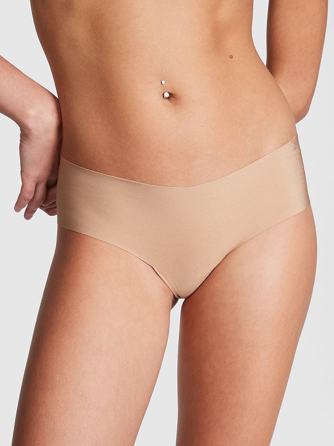 

Victoria's Secret PINK No-Show Cheeky Basic Briefs, Beige