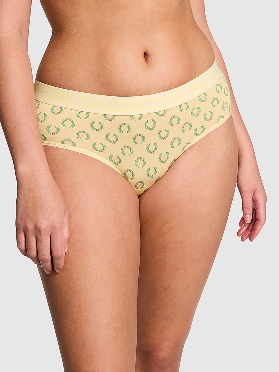 

Victoria's Secret PINK Conversational Printed Low-Rise Hiphugger Hipster Briefs, Yellow