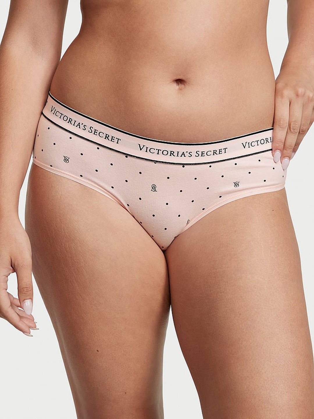 

Victoria's Secret Logo Printed Hiphugger Hipster Briefs, Pink