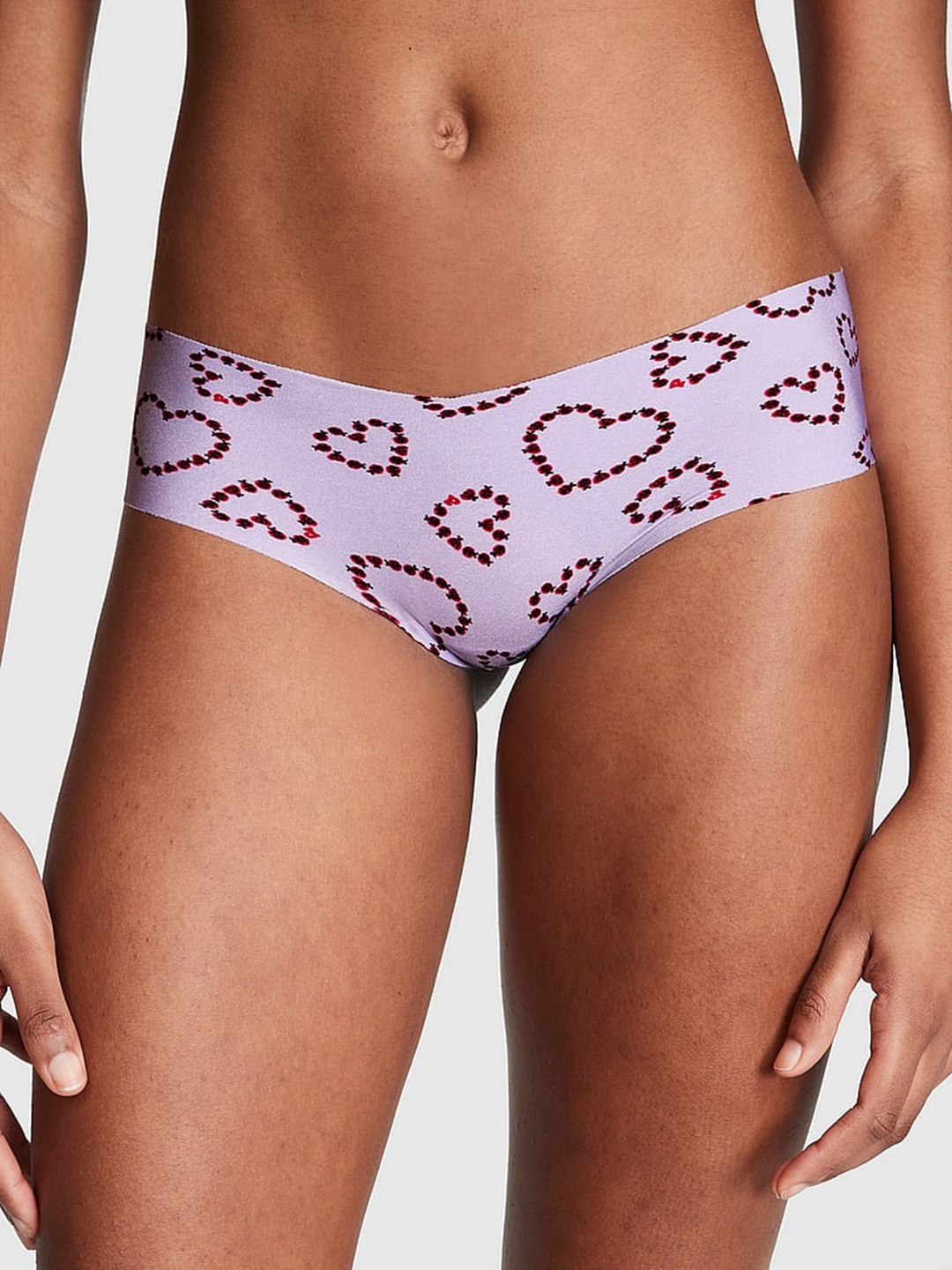 

Victoria's Secret PINK No-Show Hiphugger Printed Seamless Hipster Briefs, Purple
