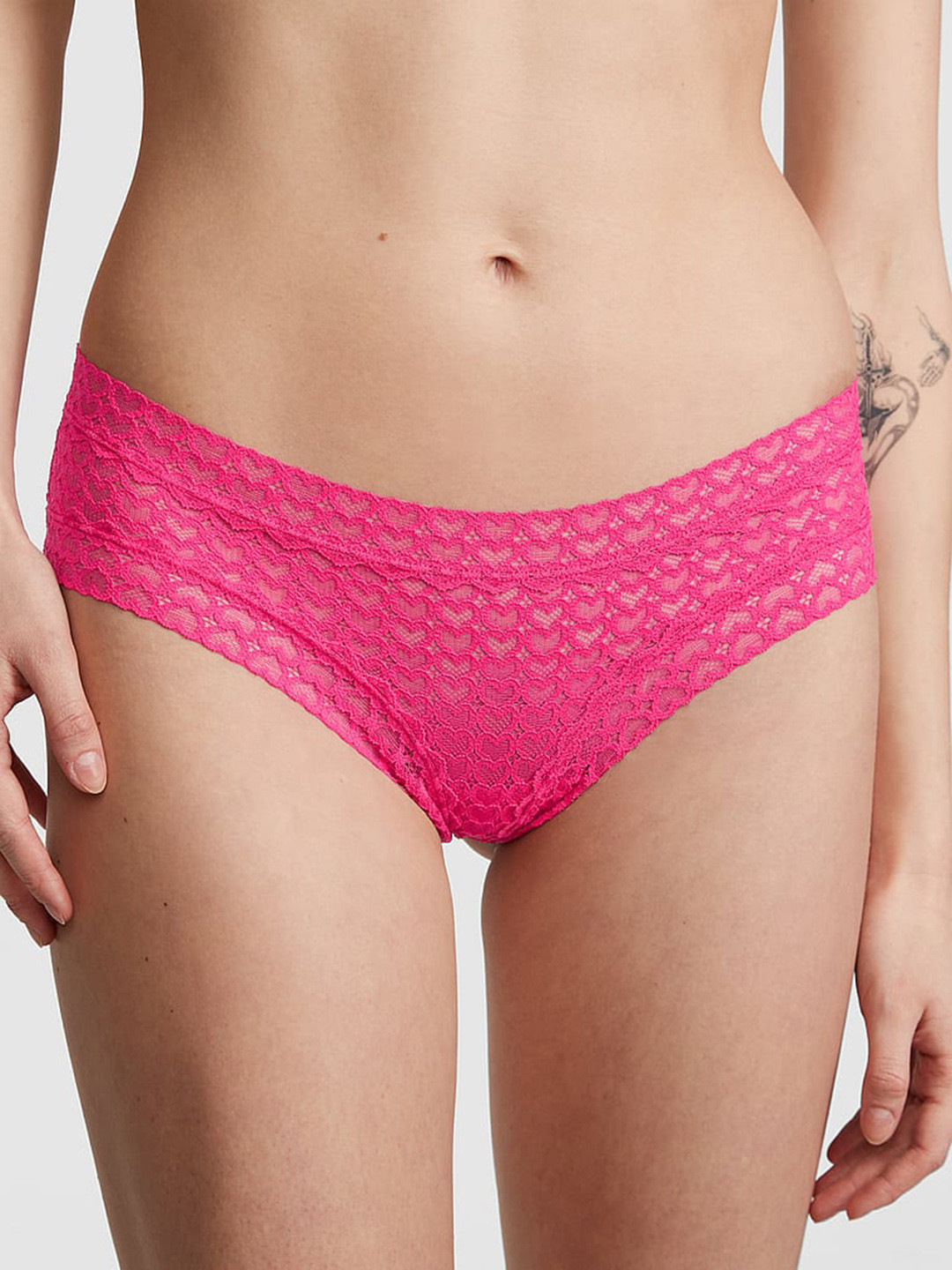 

Victoria's Secret PINK Wink Cheeky Geometric Lace Low-Rise Basic Briefs