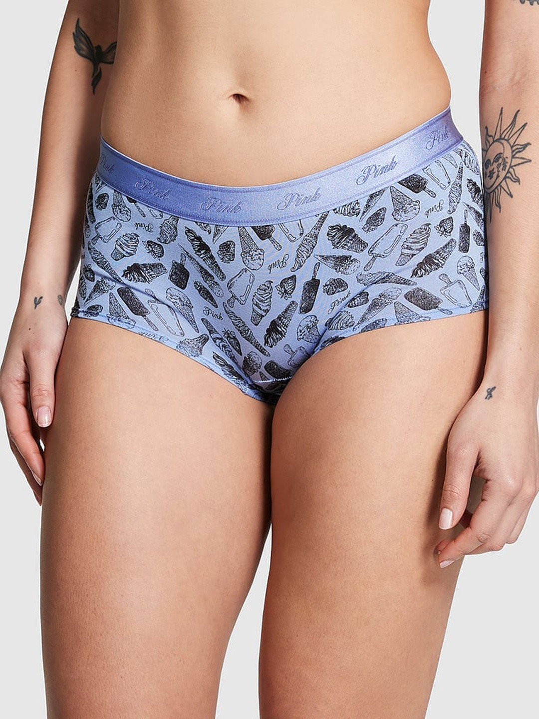 

Victoria's Secret PINK Conversational Printed Low-Rise Boy Short Briefs, Blue