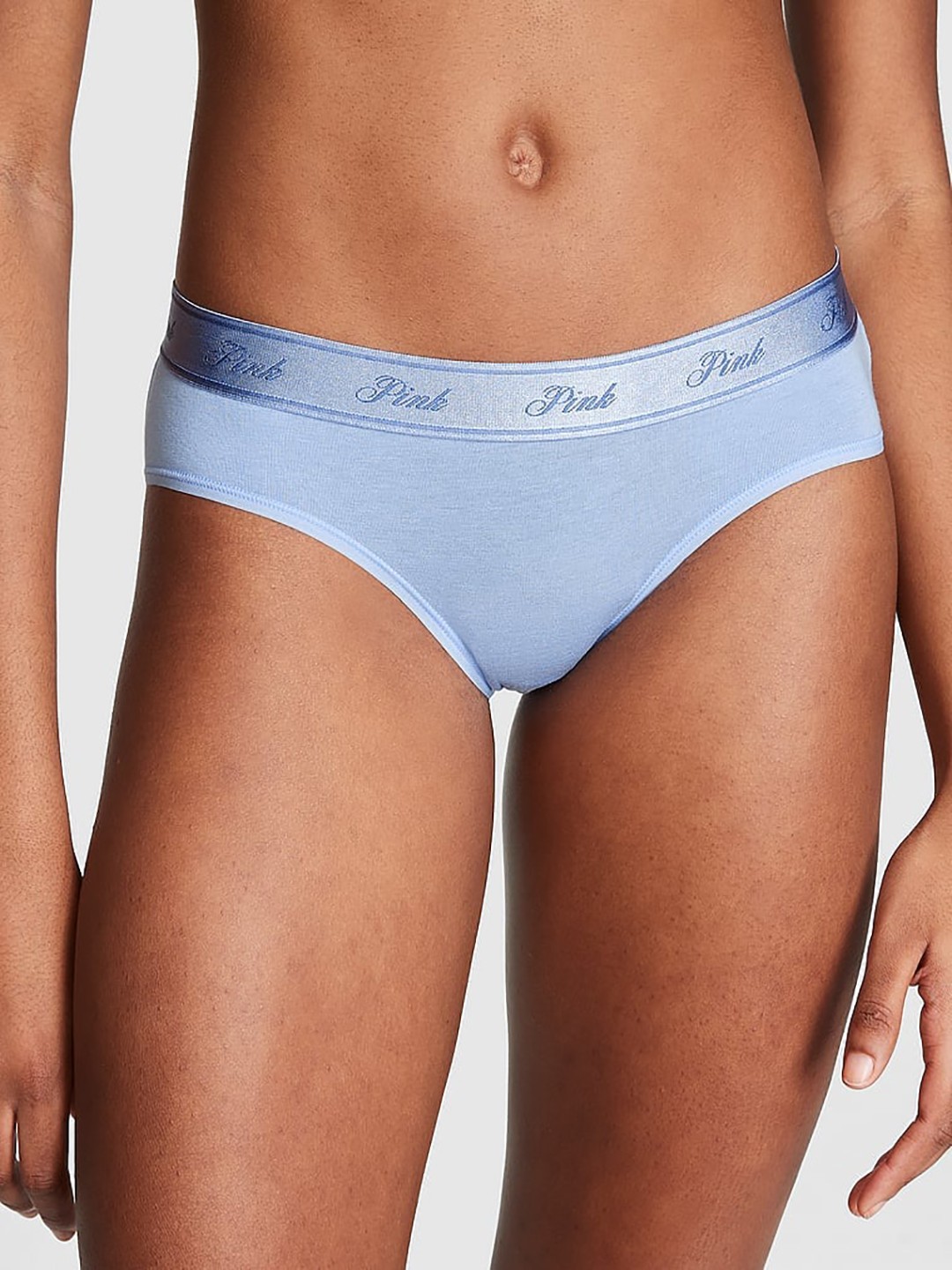 

Victoria's Secret PINK Logo Low-Rise Hiphugger Hipster Briefs, Blue