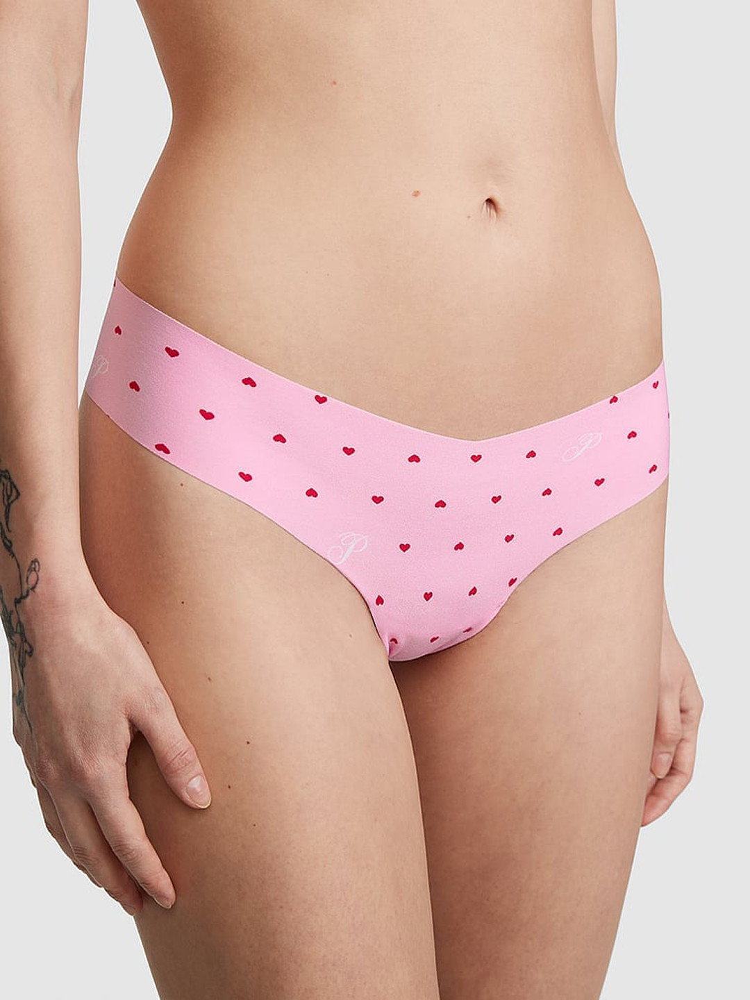 

Victoria's Secret PINK No-Show Conversational Printed Low Rise Seamless Thong Briefs