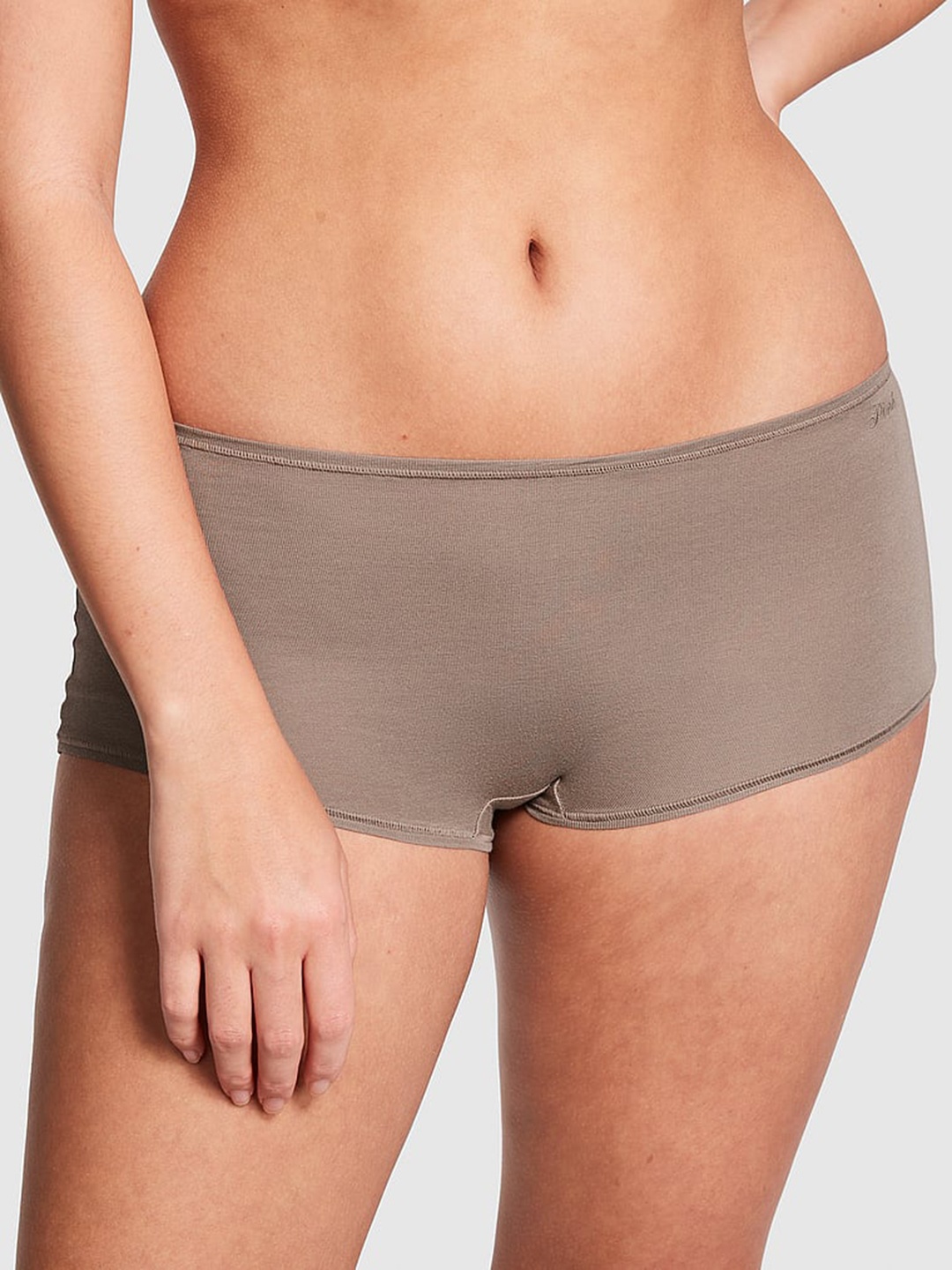 

Victoria's Secret PINK Low Rise Seamless Boy Shorts Briefs, Brown