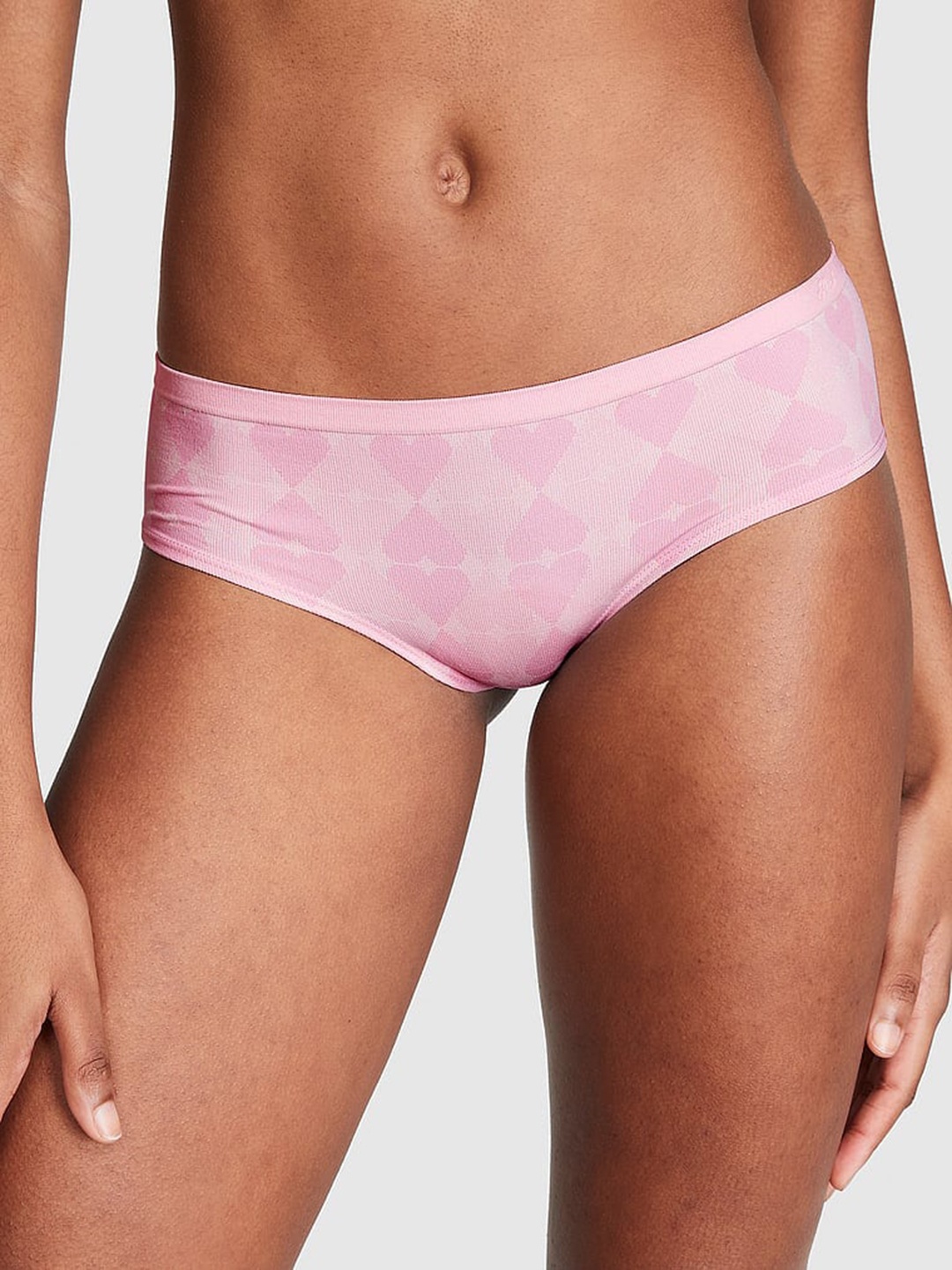 

Victoria's Secret PINK Conversational Printed Low-Rise Seamless Hiphugger Hipster Briefs