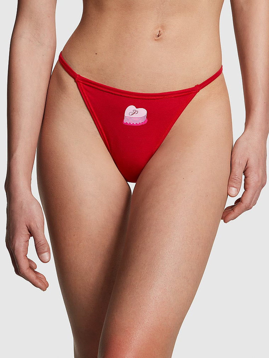 

Victoria's Secret PINK Low Rise V-String Thong Briefs, Red