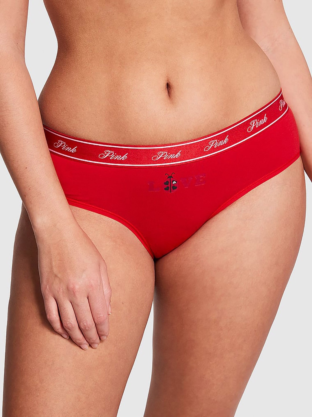 

Victoria's Secret PINK Low-Rise Hiphugger Hipster Briefs, Red