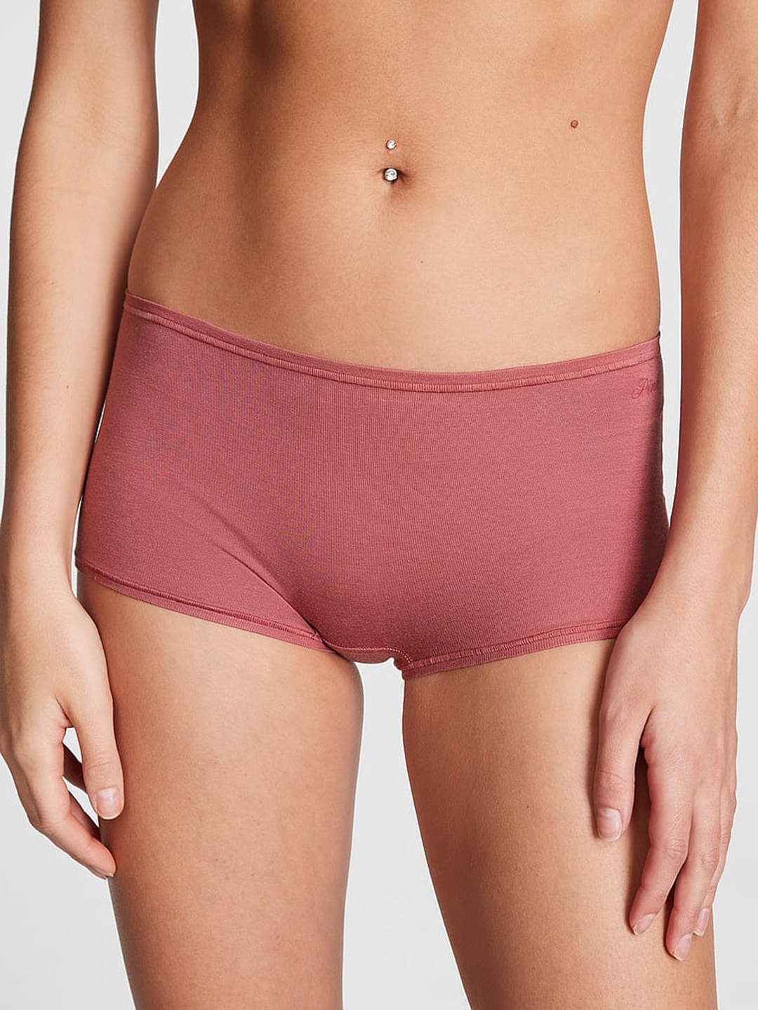 

Victoria's Secret PINK Low-Rise Boy Short Briefs, Mauve