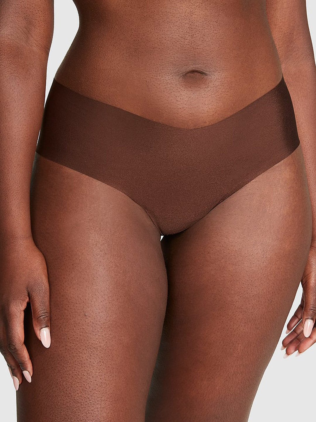 

Victoria's Secret PINK No-Show Cheeky Low Rise Seamless Basic Briefs, Brown