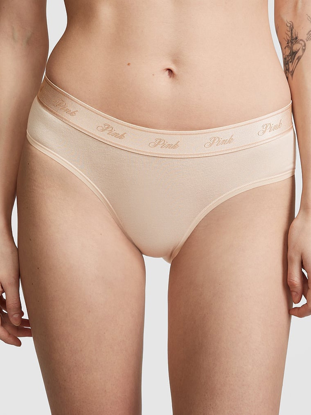 

Victoria's Secret PINK Low-Rise Hiphugger Hipster Briefs, Beige