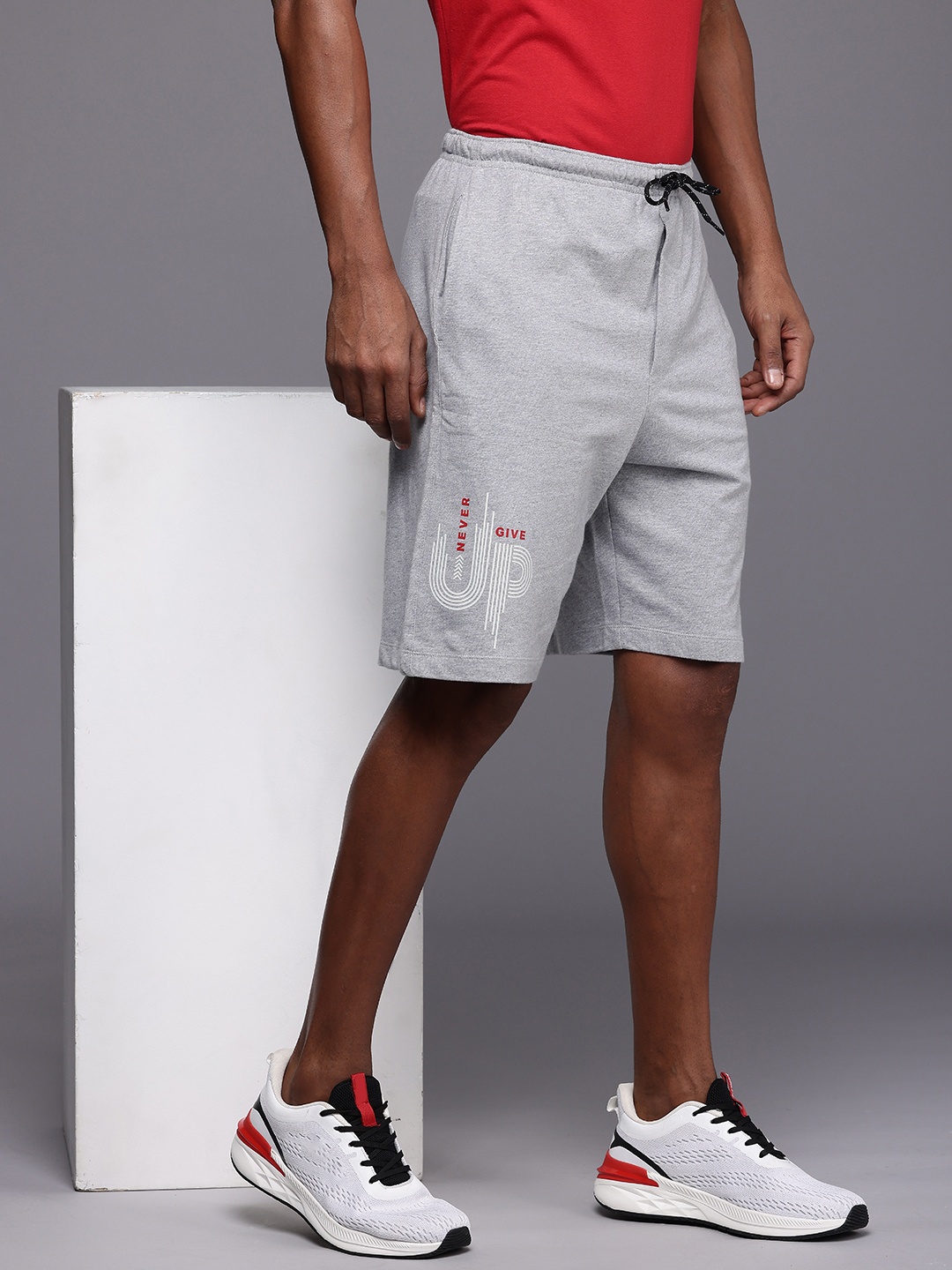 HRX by Hrithik Roshan Men Typography Printed Shorts, Grey