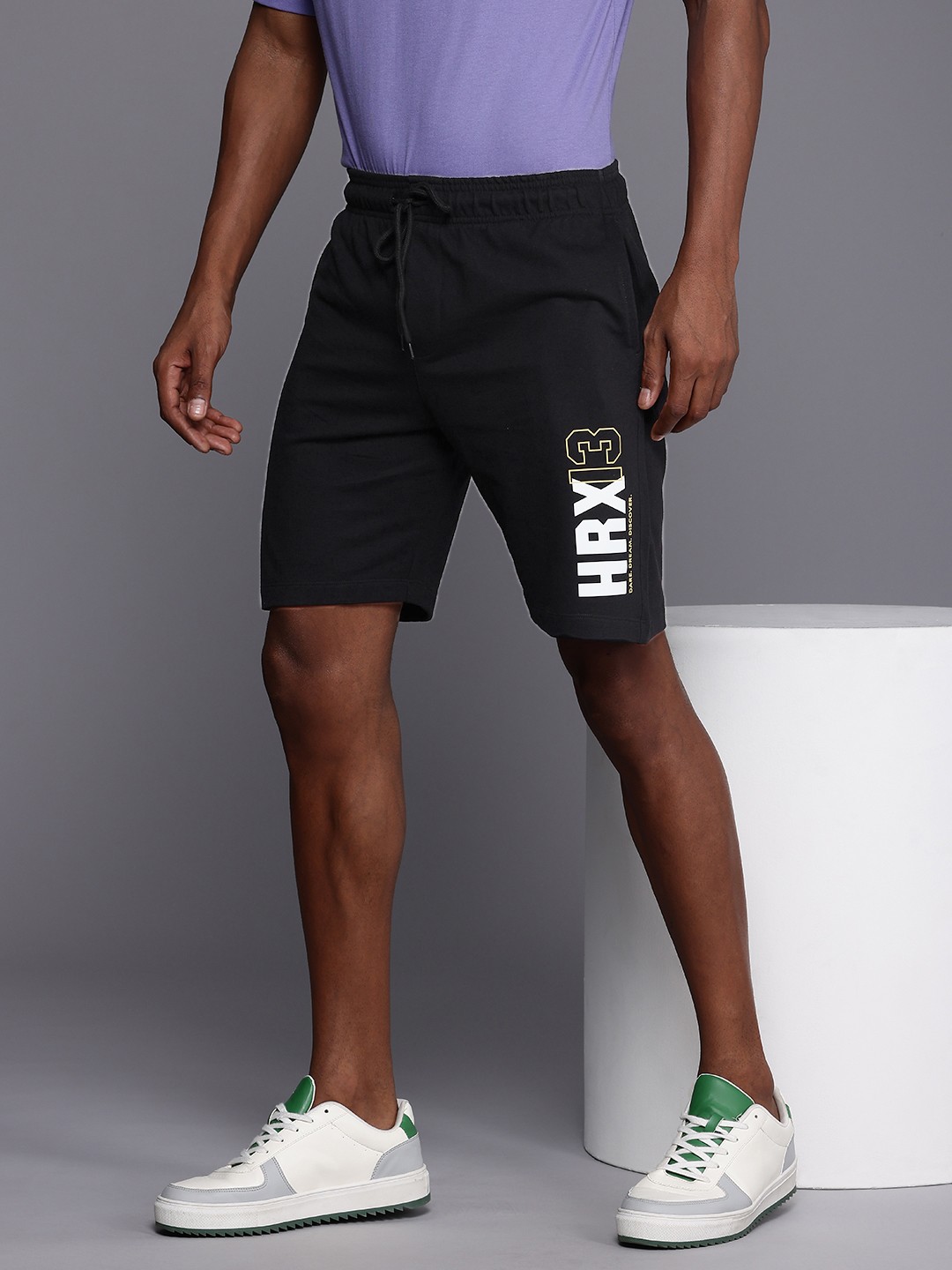 

HRX by Hrithik Roshan Men Typography Printed Regular Shorts, Black