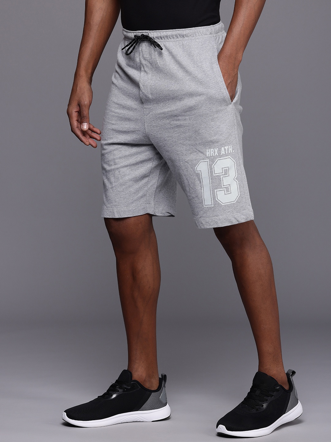 

HRX by Hrithik Roshan Men Typography Printed Shorts, Grey