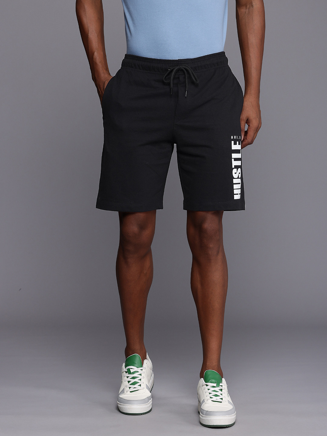 

HRX by Hrithik Roshan Men Typography Printed Regular Shorts, Black
