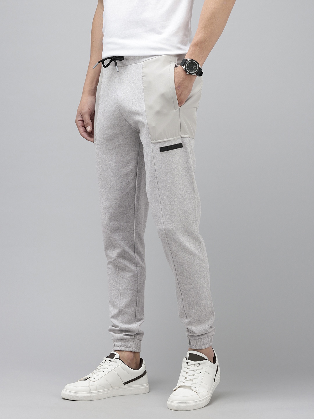

SPYKAR Men Slim Fit Joggers, Grey melange
