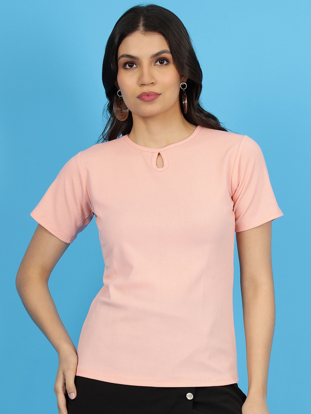 

Wool Trees Keyhole Neck Top, Pink