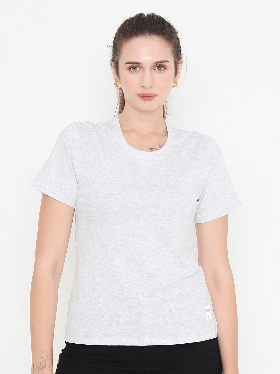 

Rivolta Round Neck Short Sleeves Cotton T-shirt, White