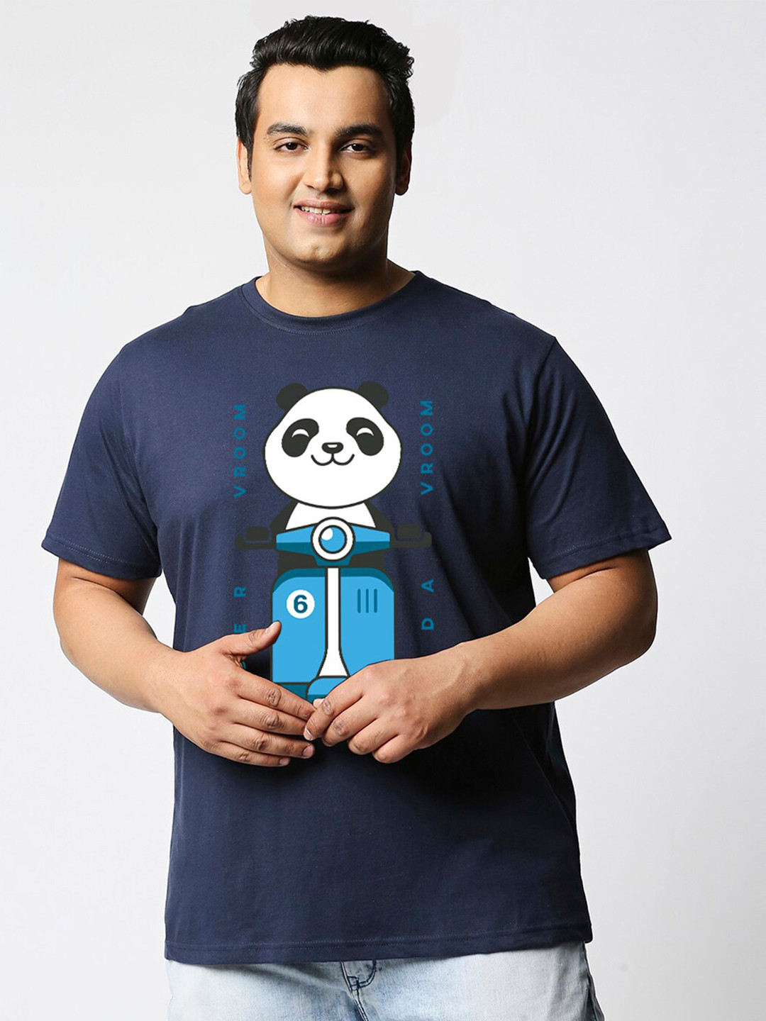 

Bewakoof Plus Graphic Printed Pure Cotton T-shirt, Blue