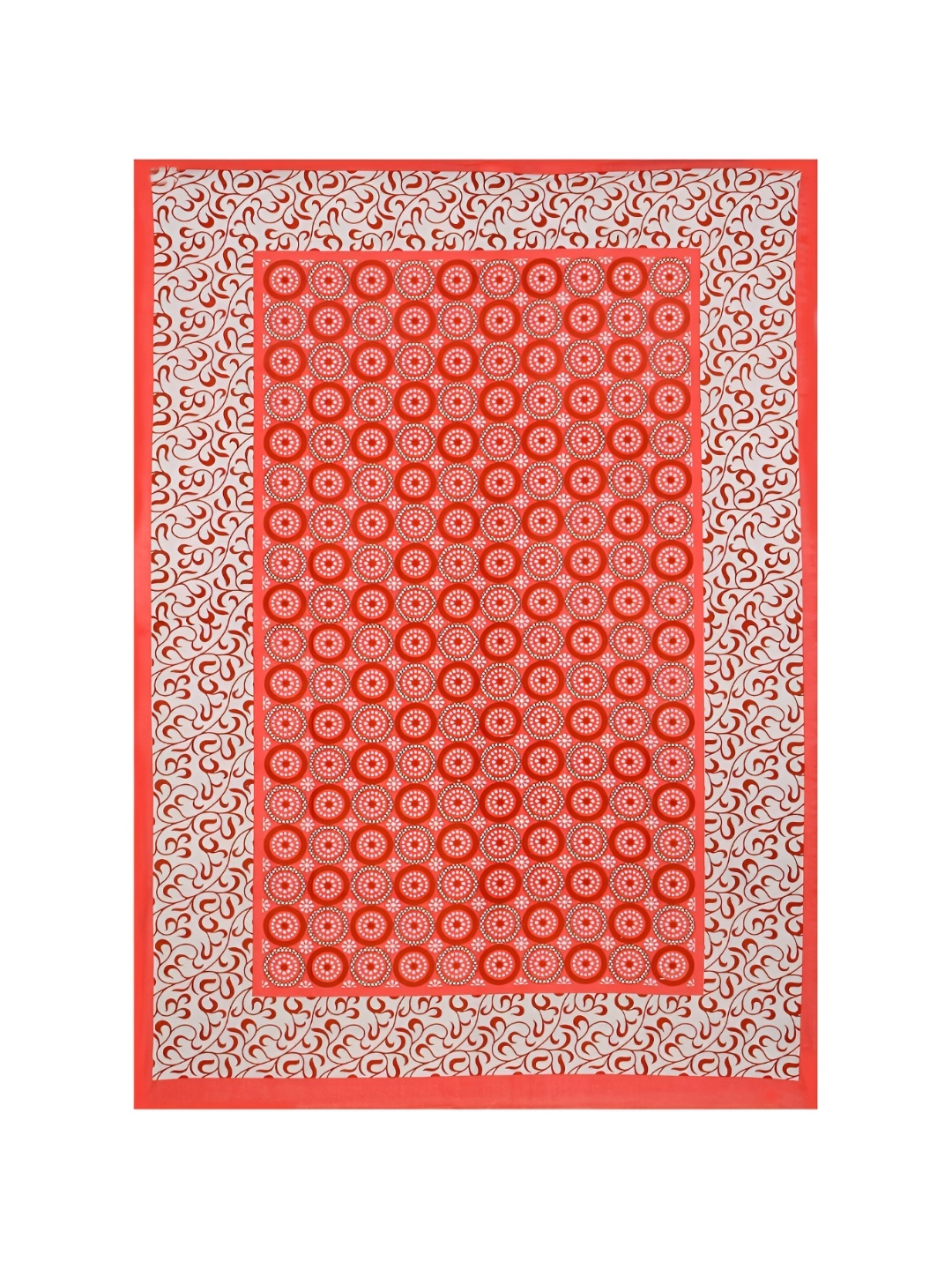 

PHOEBEE Red Ethnic Motifs 120 TC Single Bedsheet with 1 Pillow Covers