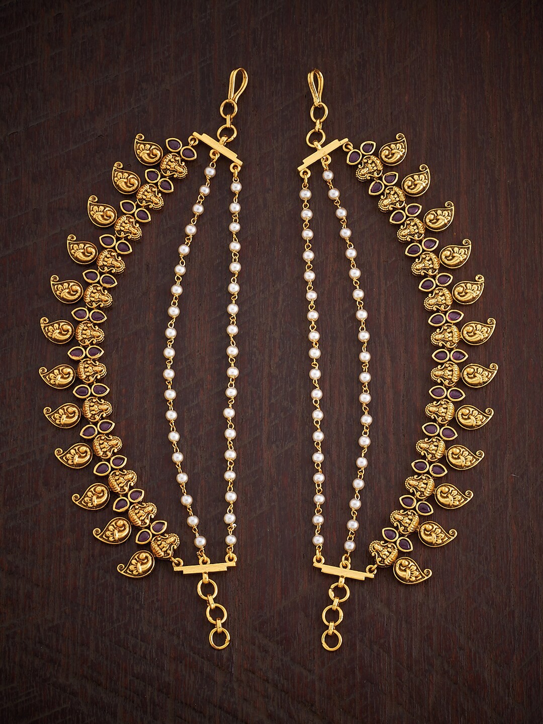 

Kushal's Fashion Jewellery Gold-Plated Stones Studded & Beaded Matil