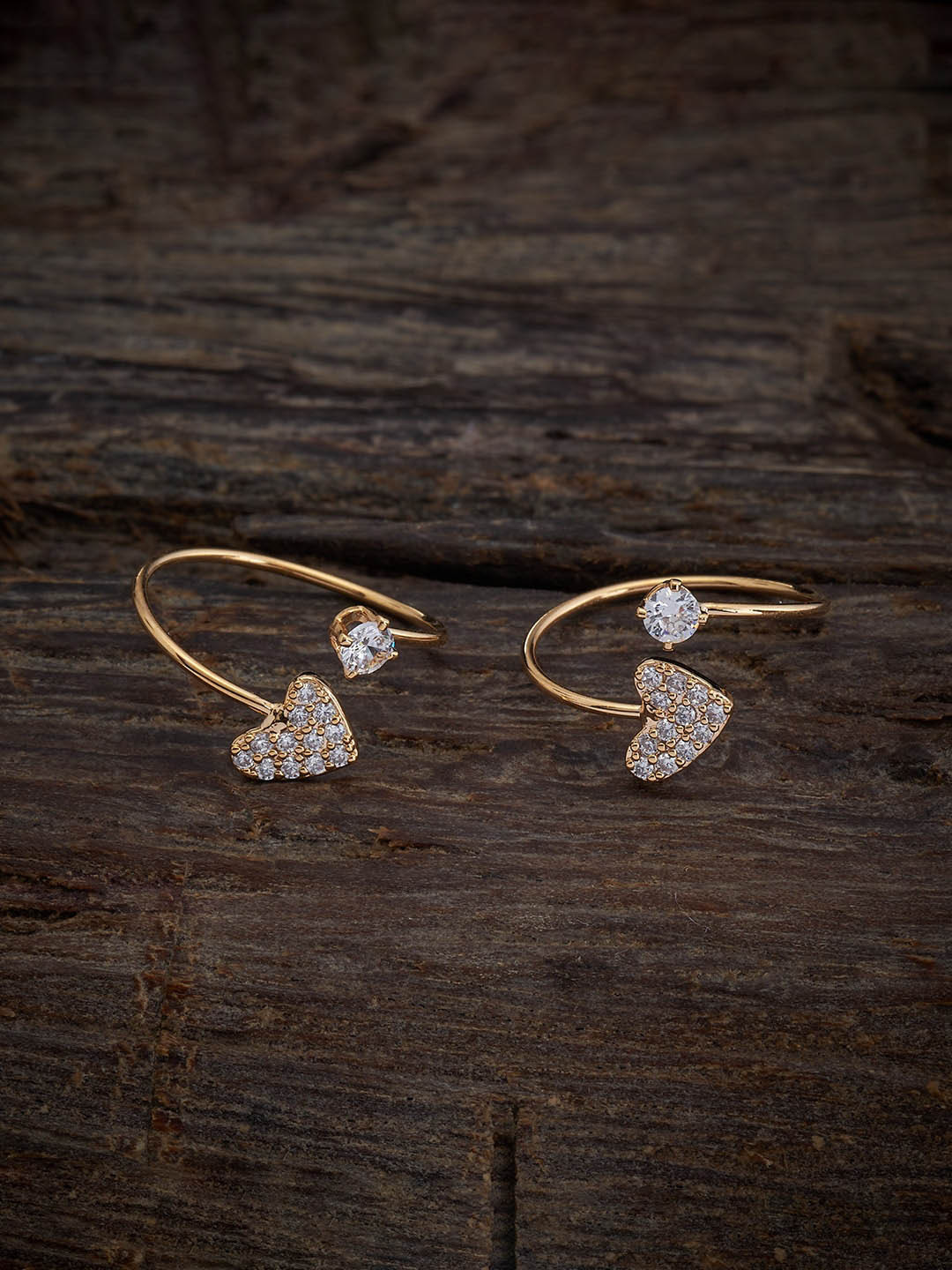 

Kushal's Fashion Jewellery Set of 2 Gold-Plated Cubic Zirconia Studded Toe Rings