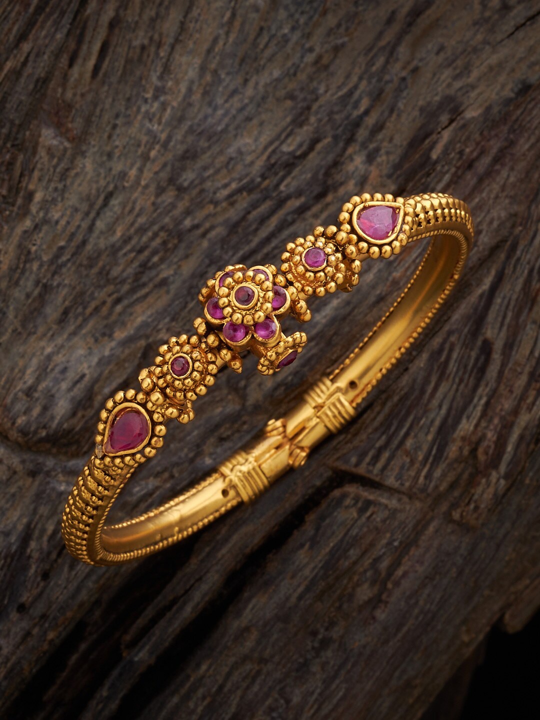 

Kushal's Fashion Jewellery Antique Gold-Plated Kada Bracelet