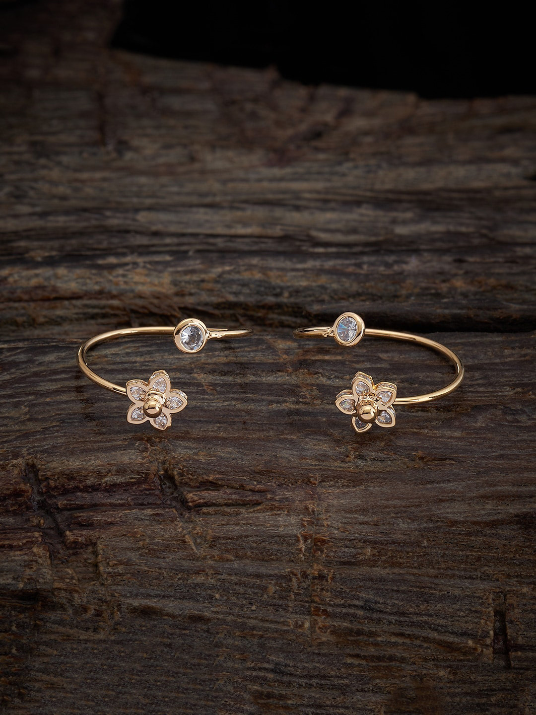 

Kushal's Fashion Jewellery Set of 2 Gold-Plated CZ-Stone Studded Toe Rings