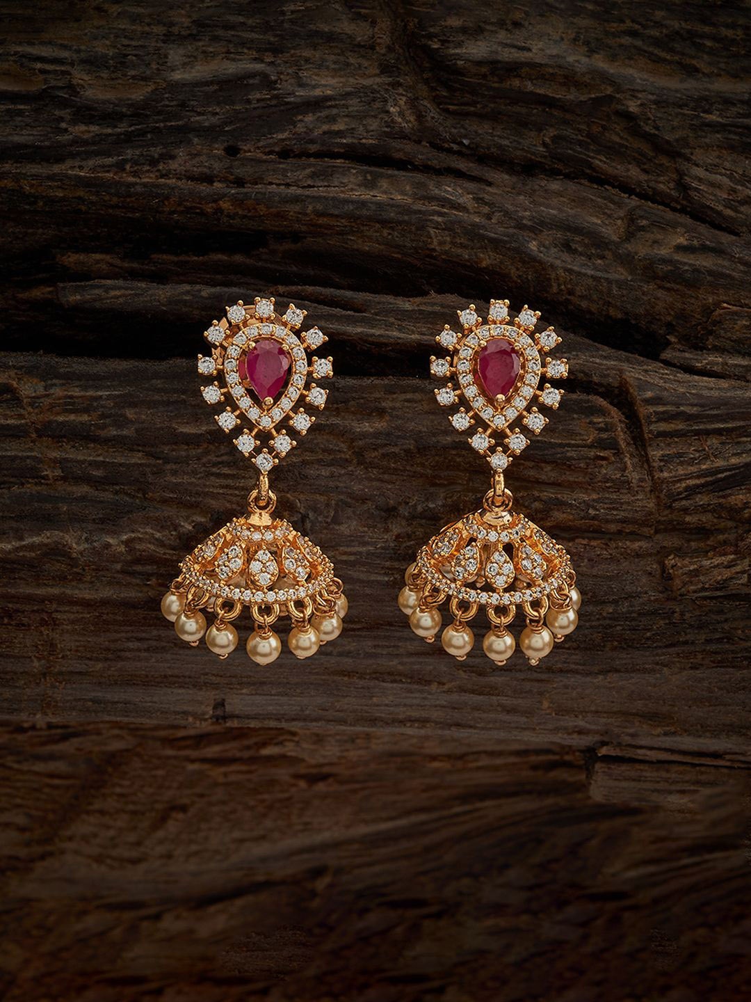 

Kushal's Fashion Jewellery Dome Shaped Studs Earrings, Red