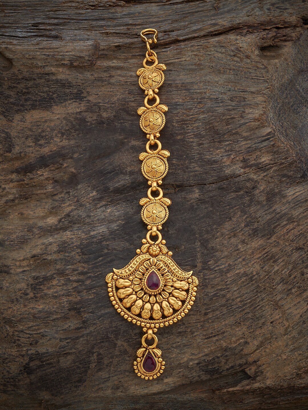 

Kushal's Fashion Jewellery Gold-Plated Studded Maang Tikka Head Jewellery