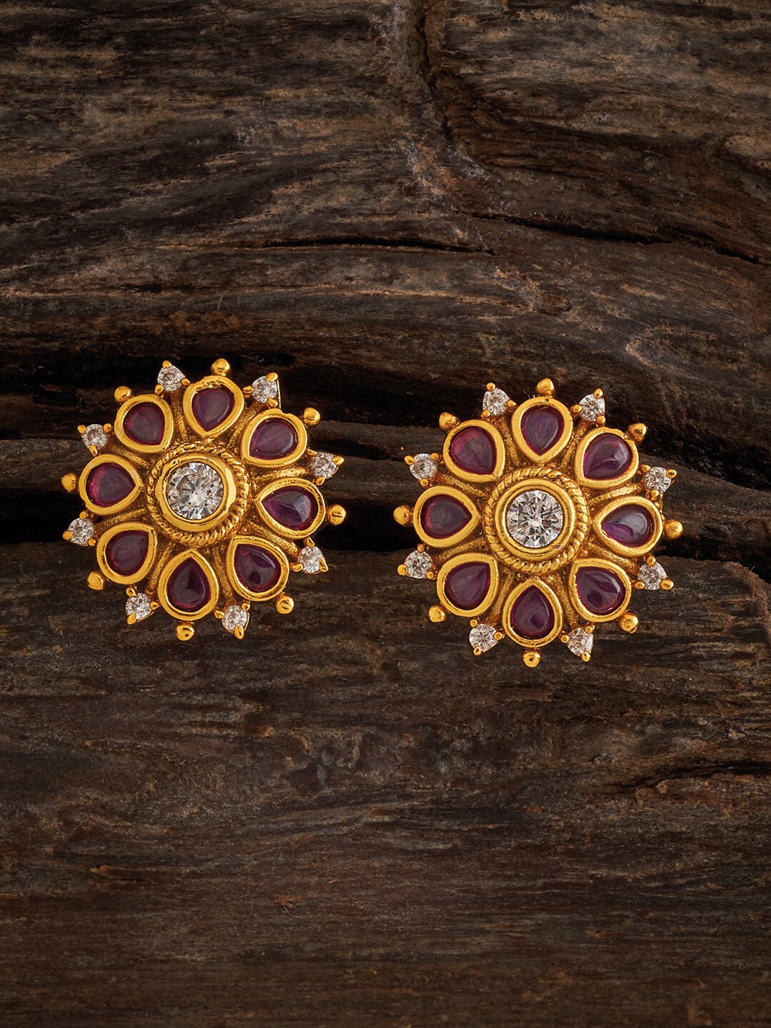 

Kushal's Fashion Jewellery Gold-Plated Antique Studs Earrings