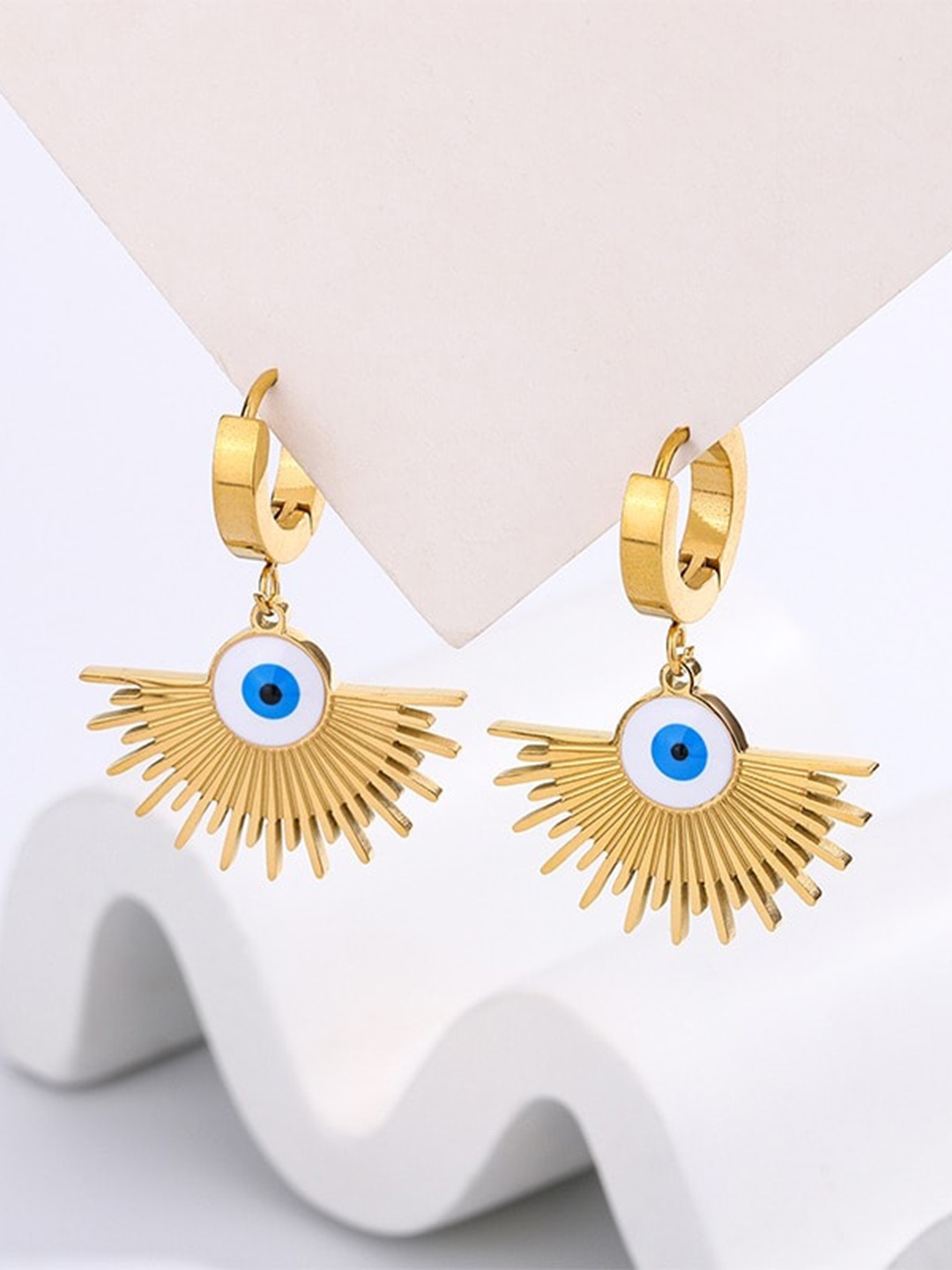 

VIEN Gold-Plated Stainless Steel Contemporary Drop Earrings
