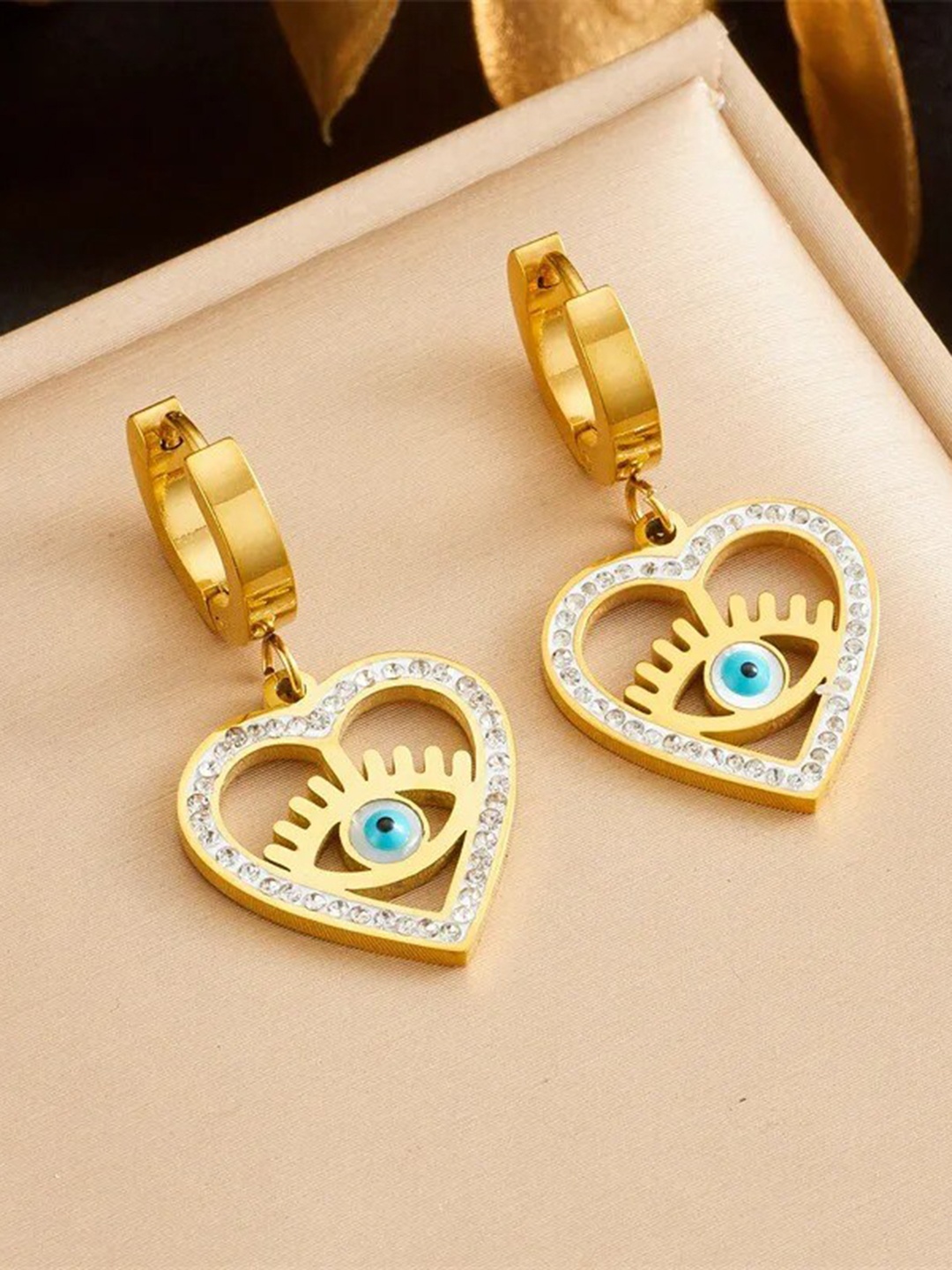 

VIEN Gold-Plated Stainless Steel Contemporary Drop Earrings