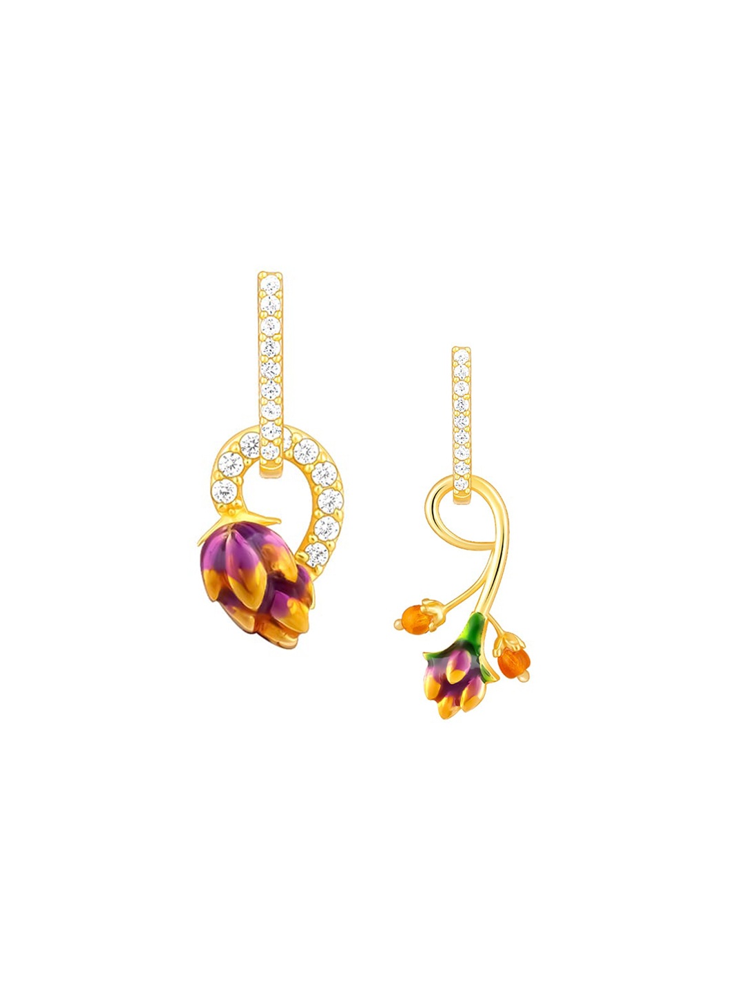 

GIVA Gold Plated 925 Silver Hoop Earrings