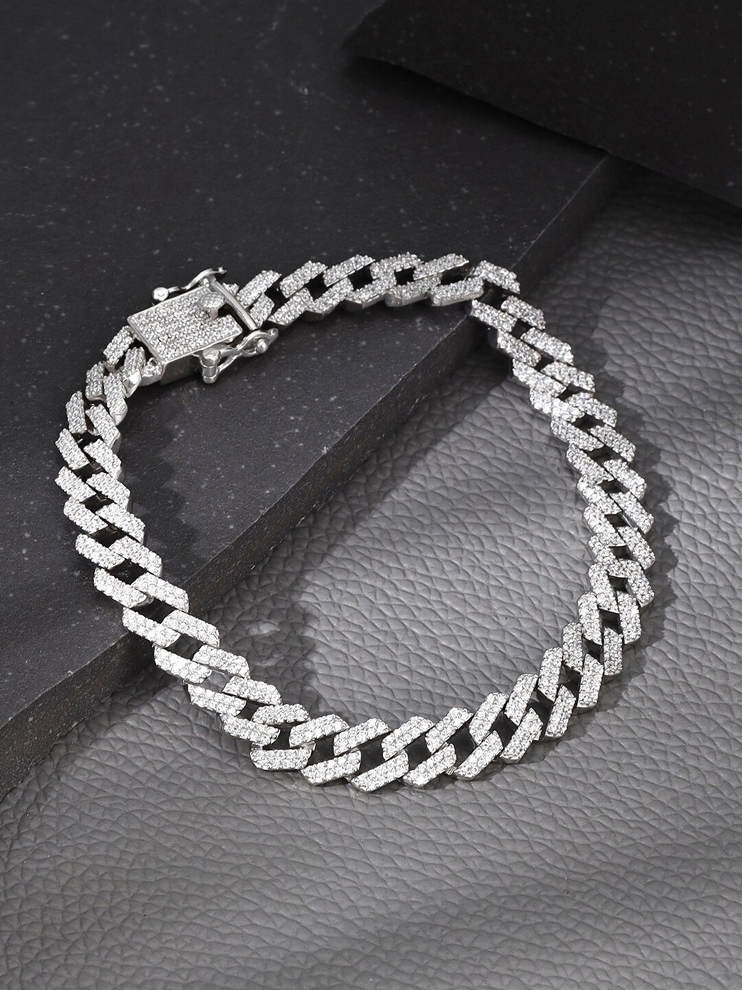 

GIVA Men 925 Sterling Silver Rhodium-Plated Link Bracelet