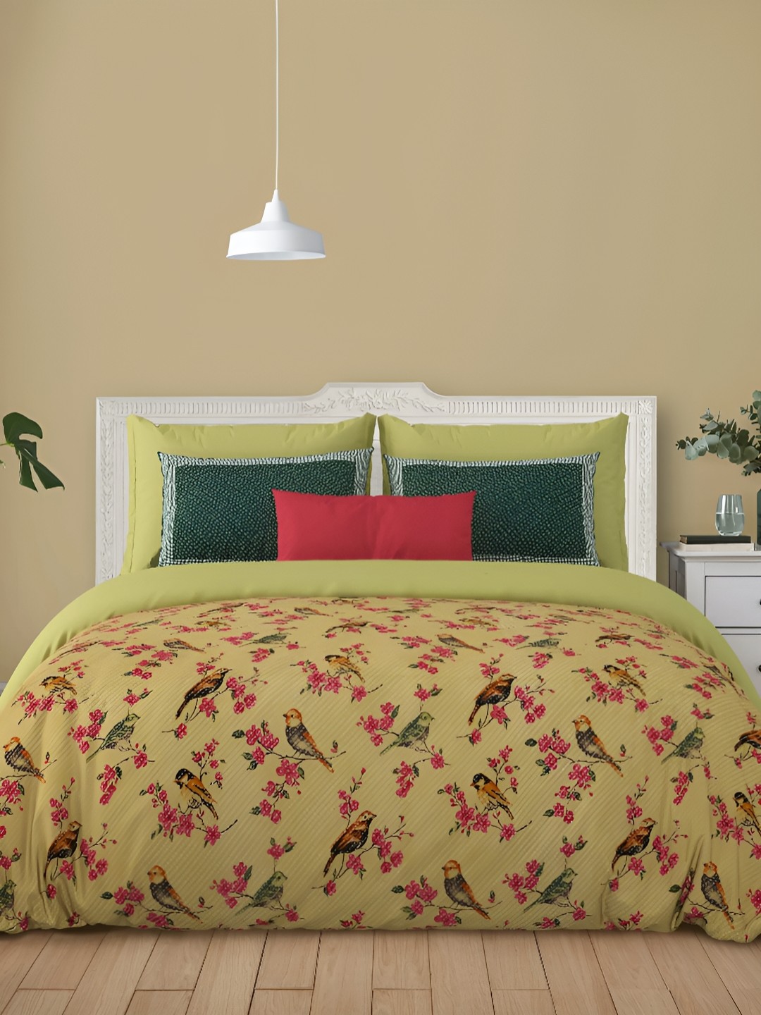 

LIVING ROOTS Super King Size Jaipur Block Print Cotton Double Bedsheet & 2 Pillow Covers, Brown