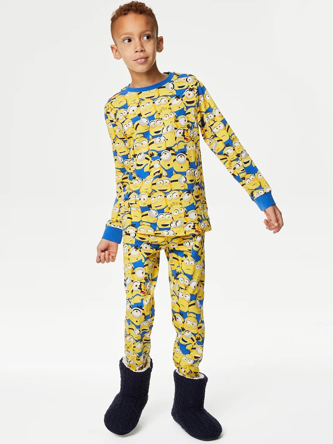 

Marks & Spencer Boys Minions Printed Pure Cotton Night suit, Yellow