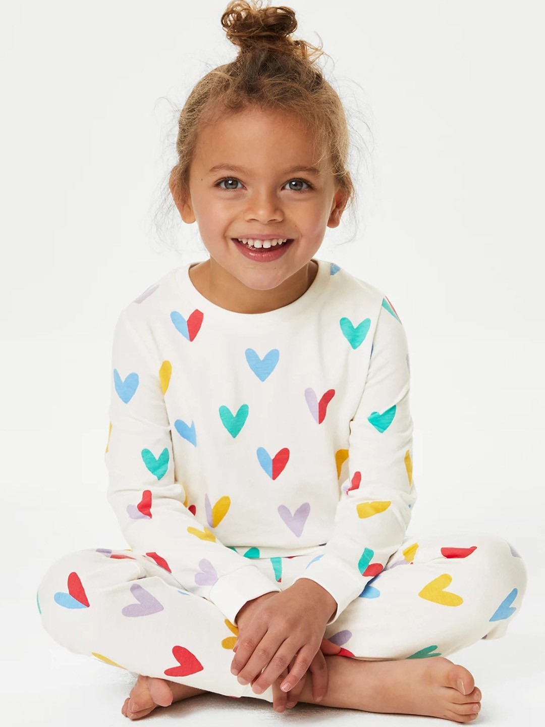 

Marks & Spencer Girls Conversational Printed Night suit, White
